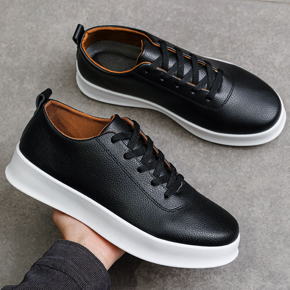 Men's Vintage Lace-Up Business Shoes Comfortable PU Leather