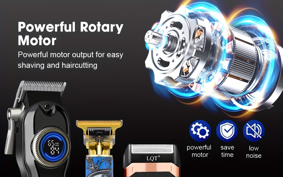 LQT 1pc/2pcs/3Ppcs Electric Hair Clipper Set/Designed for Men/Unique Graffiti Style/Men'S Grooming Kit/Beard Trimmer And Razor/Portable Home Hairdressing Tool/Men'S Gift/Father'S Day/Birthday Gift/Christmas Gift