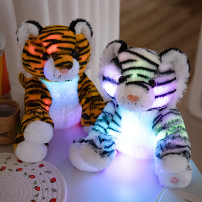 Glow-in-the-Dark Magical Tiger Plush Toy - Ultra-Soft Comfort Stuffed Animal for Youngsters, Light-Up Tiger Stuffed Animal for Bedroom Decor & Nighttime Buddy, Ideal Gift for Youngsters, Polyester, Light-Up, Tiger, Ages 3+