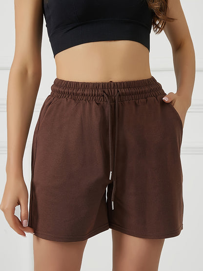Women's Summer Drawstring Athletic Shorts with Front Pockets