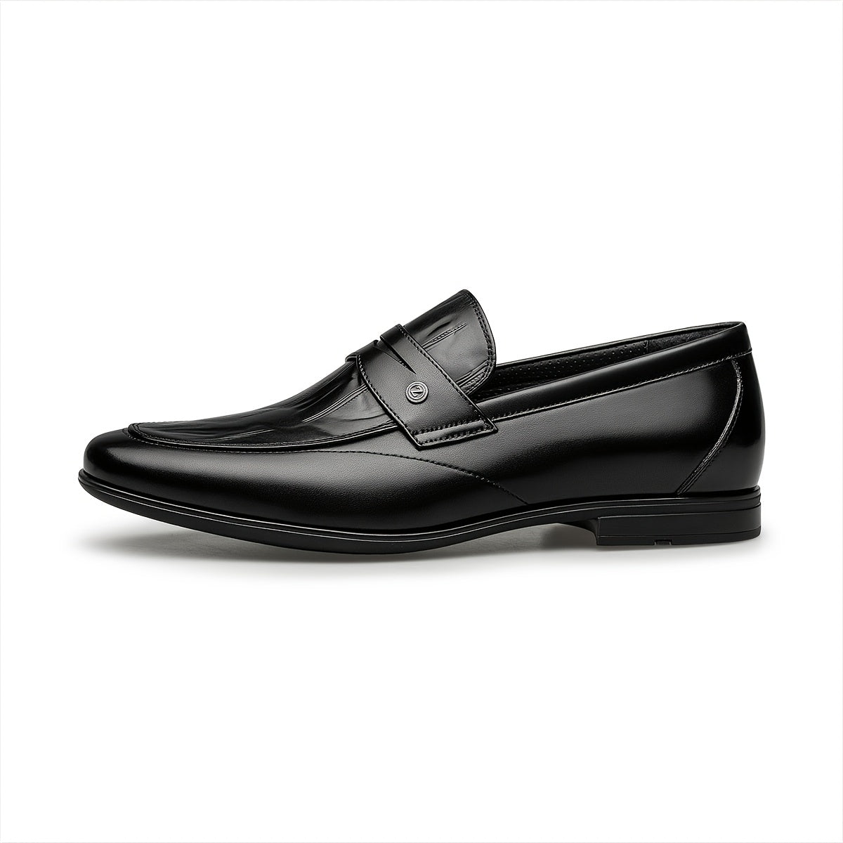 Men's Leather Embossed Loafers Casual Business Slip-On Shoes