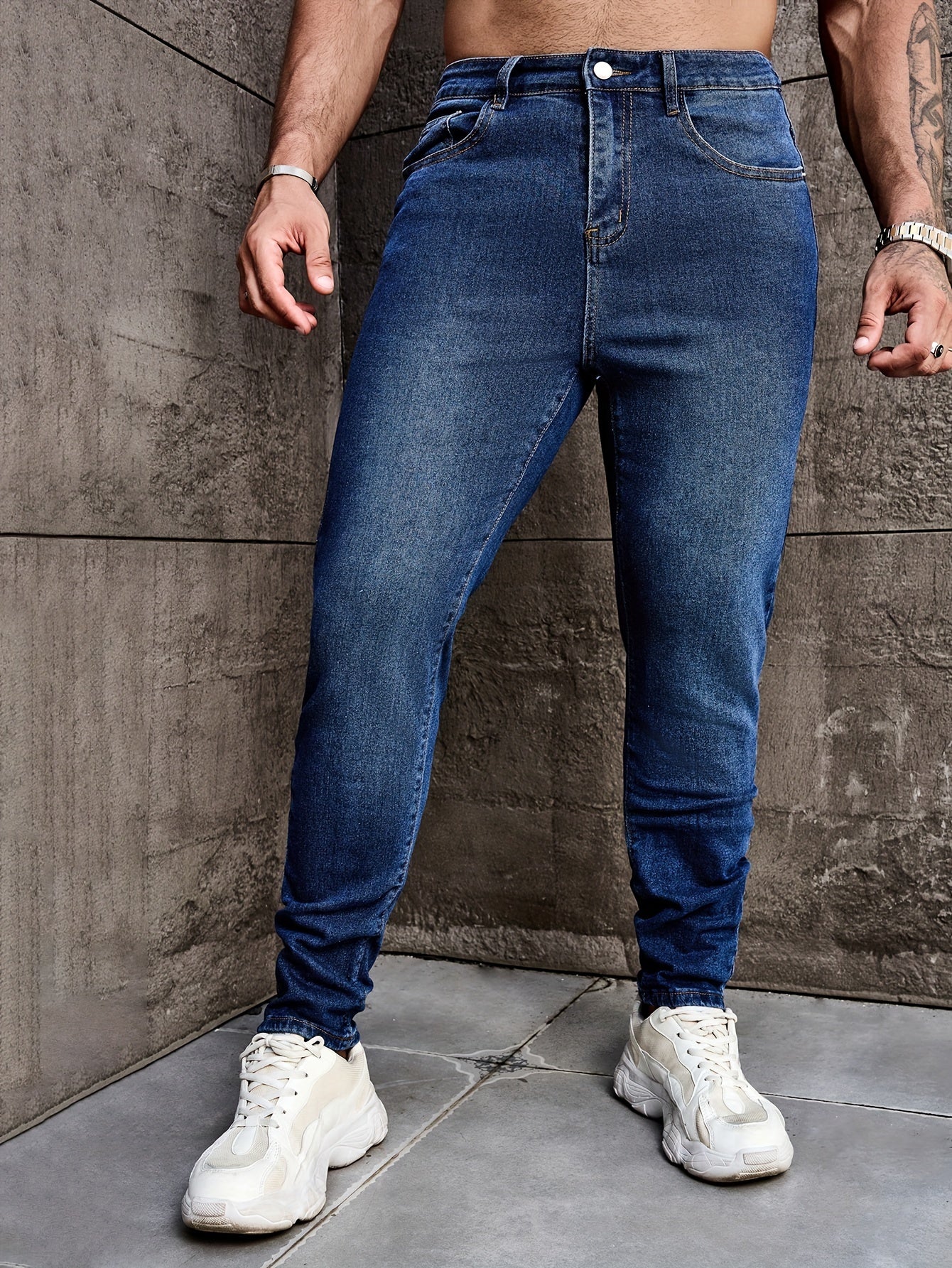 Men's Straight Leg Denim Pants, Men's Classic Design Jeans, Versatile For Four Seasons Wear