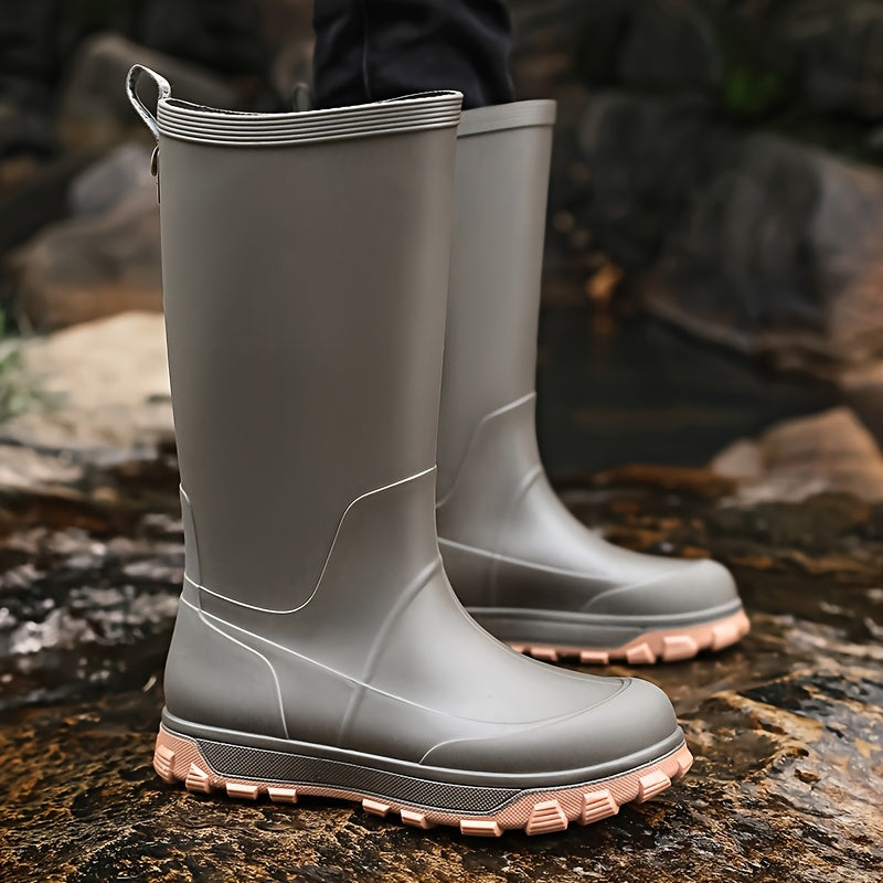Men's All-Season High-Top Outdoor Waterproof PVC Boots