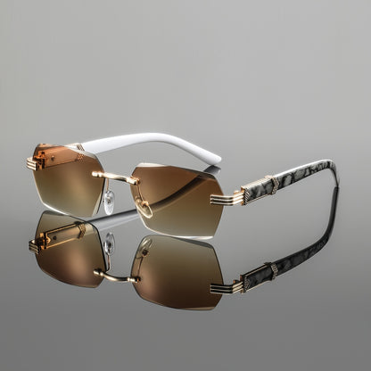 Men's Lightweight Metal Rimless Square Eyeglass Frames
