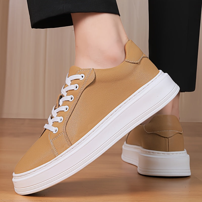 Men's Casual Outdoor Sneakers with Split Cow Leather Upper