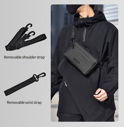 WEIXIER Unisex Fashion Messenger Bag, Shoulder Satchel with Detachable Strap, Polyester Lined, Business Briefcase for Commuting  Outdoor, Ideal Gift for Husband Or Boyfriend