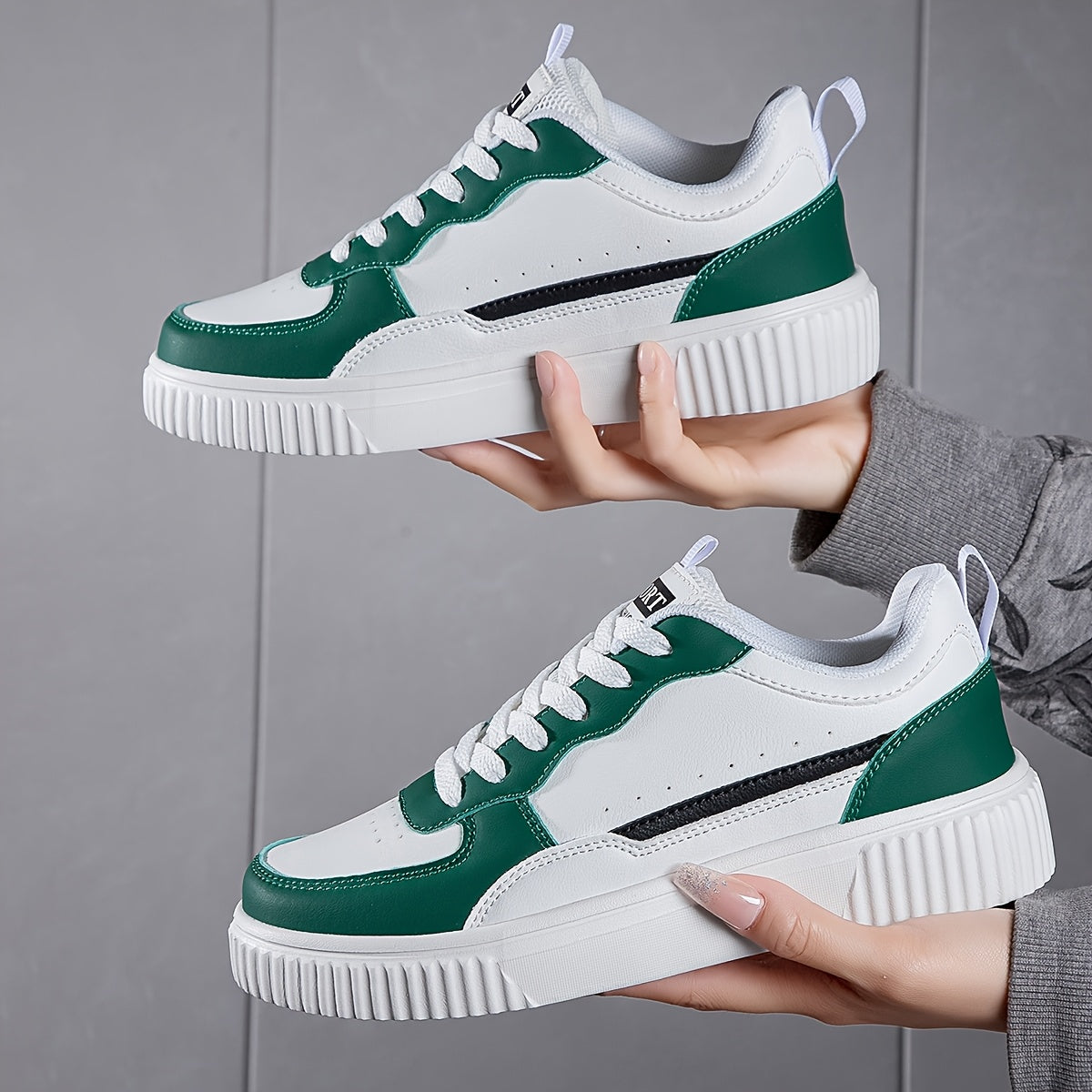 Women's White Sneakers with Color Accents, Soft Insole, Breathable