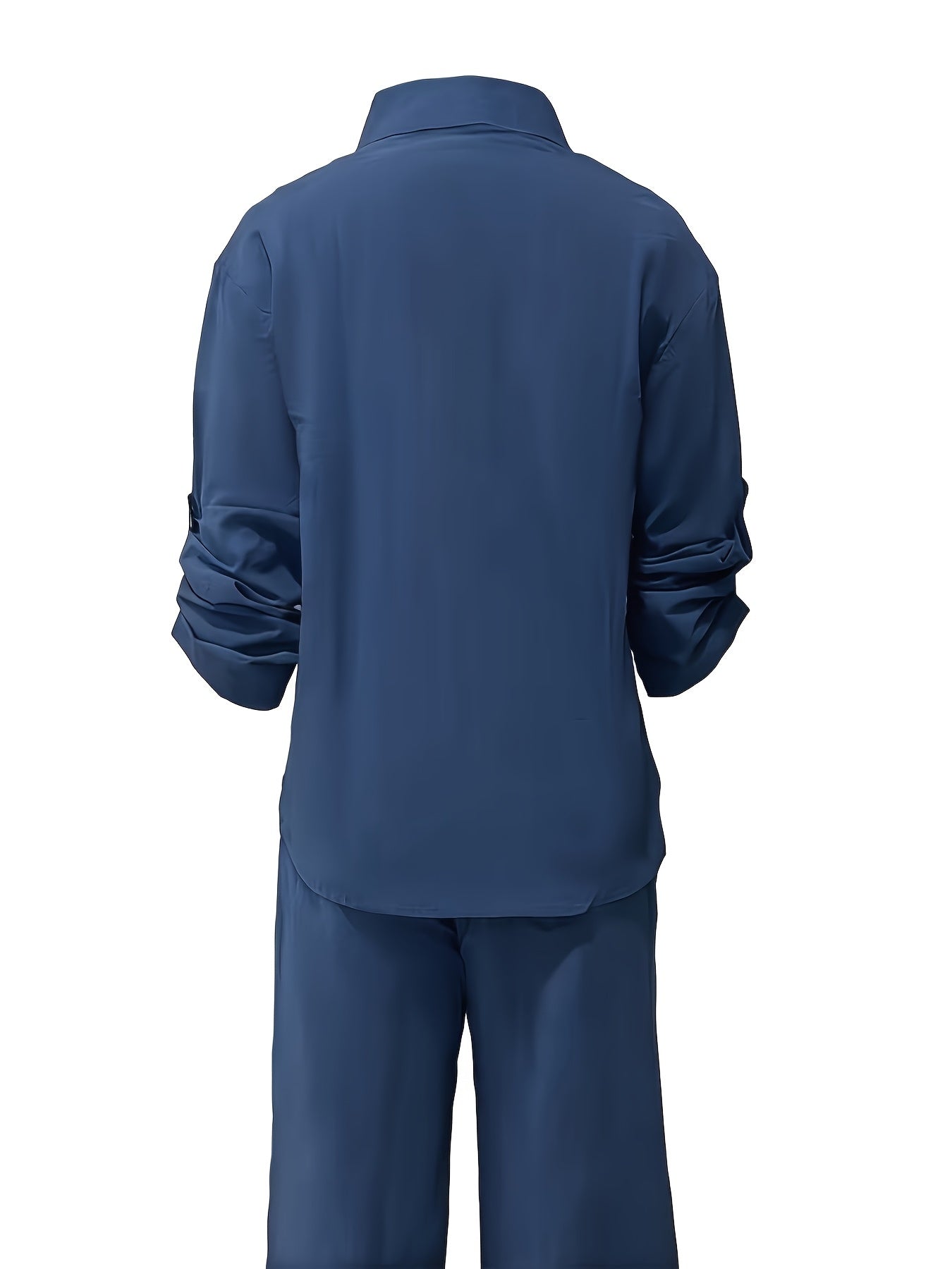 Elegant Women's Casual Cardigan & Pants Set in Solid Color