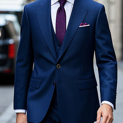 Men's Suit Set 2pcs Suit and Trousers Versatile and Fashionable for Parties, Weddings and Ceremonies