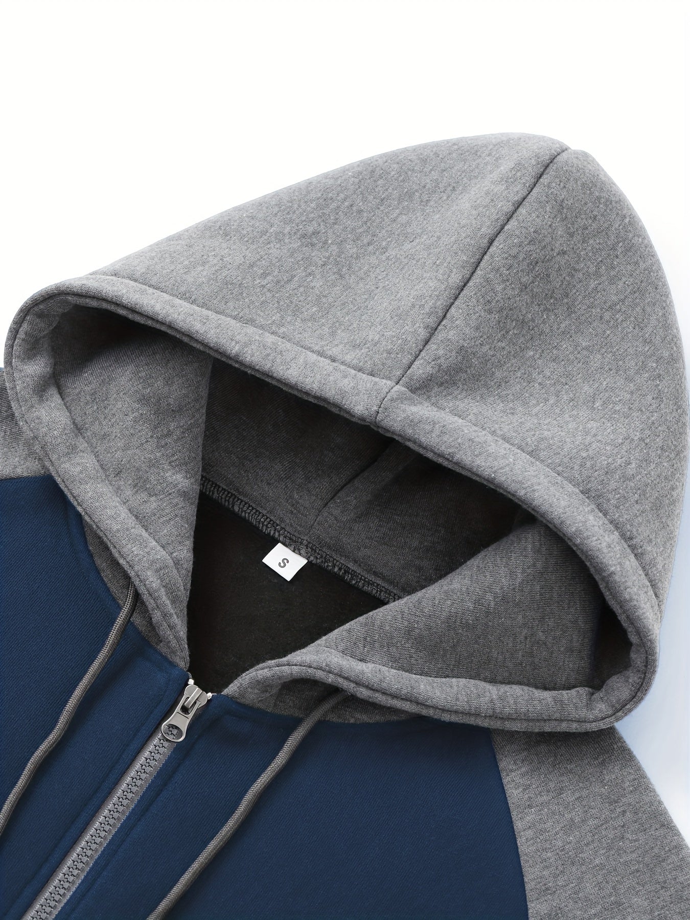Men's Casual Sports Hoodie Two-Piece Set Four Seasons Color-Matching Zipper Drawstring Waist Jogging Suit - ayq