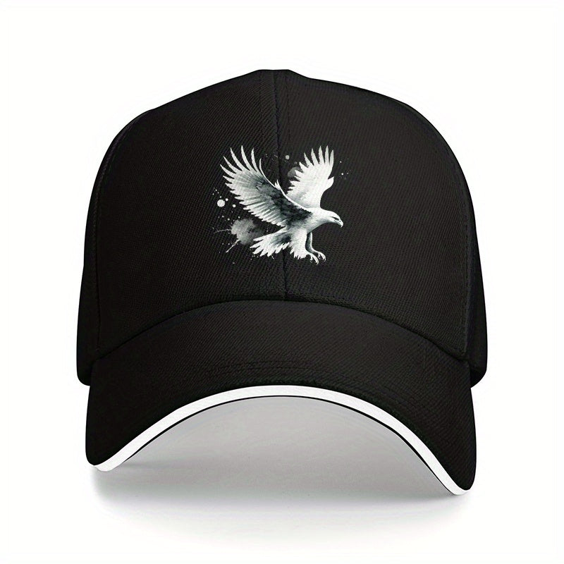 Unisex Retro Dad Hat with Eagle Print - Lightweight, Breathable