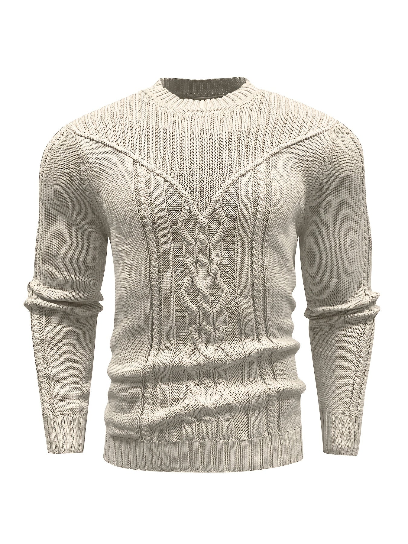 Նորաձև տրիկոտաժե կլոր վզնոցով սվիտեր-պուլովեր - փափուկ, շնչող, միջին ձգվողությամբ, երկար թևքերով, առօրյա վերնաշապիկ՝ քաղաքային զբոսանքների, փողոցների, զբոսանքների, բացօթյա գործունեության համար - իդեալական է աշնան և ձմռան համար