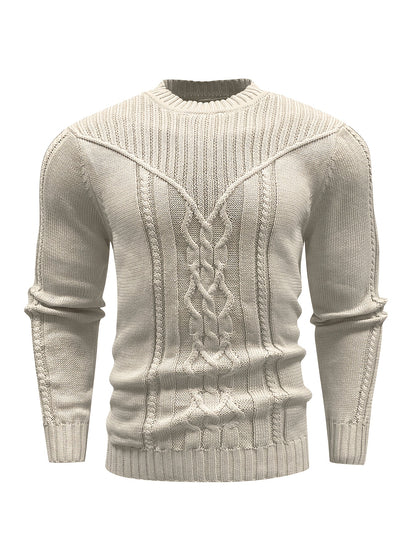 Նորաձև տրիկոտաժե կլոր վզնոցով սվիտեր-պուլովեր - փափուկ, շնչող, միջին ձգվողությամբ, երկար թևքերով, առօրյա վերնաշապիկ՝ քաղաքային զբոսանքների, փողոցների, զբոսանքների, բացօթյա գործունեության համար - իդեալական է աշնան և ձմռան համար