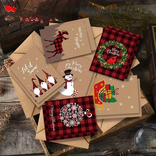 12pcs Christmas Cards with Envelopes - Festive Holiday Greeting Card Set - Blank Inside for Personal Messages - Perfect for Family, Friends, Secret Santa & New Year Celebrations, Christmas Cards For Family