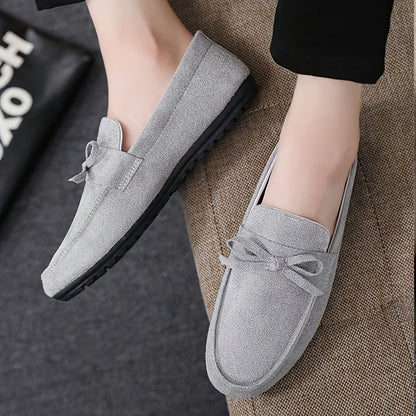 Men's Solid Color Loafer Shoes, Slip On Low Top Casual Shoes For Outdoor Street Walking Camping Activities