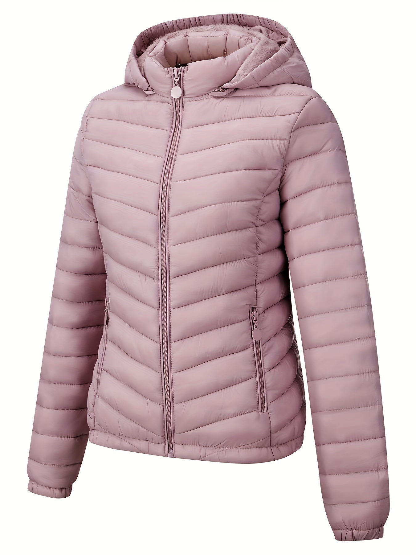 Կանացի թեթև, սև, գլխարկով ձմեռային բաճկոն՝ գրպաններով - Էլեգանտ երկար թևքերով վերնազգեստ, նեյլոնե նյութ, կայծակաճարմանդով դիզայն, իդեալական է առօրյա կամ ճանապարհորդության համար, ձմեռային վերարկուներ