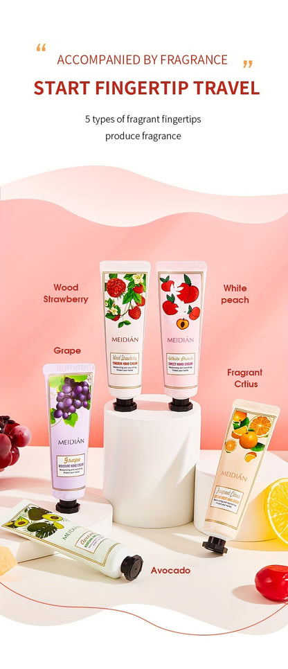 5pcs/set Hand Cream Set, Moisturizing And Nourishing Hand Lotion for Dry Cracked Hands, Gift for Women