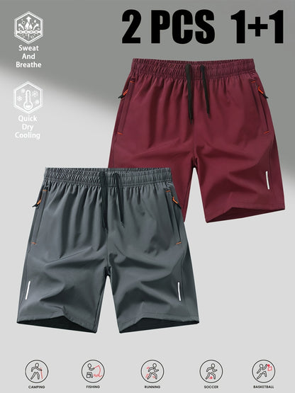 Men's Quick-Dry Casual Shorts 2-Pack for Summer Sports