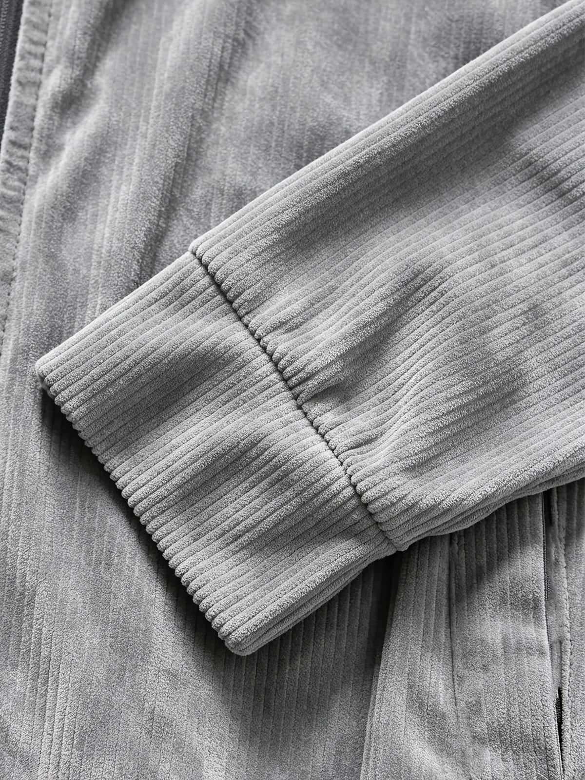 Men's Corduroy Zipper Jacket with Lapel Collar for Spring/Fall