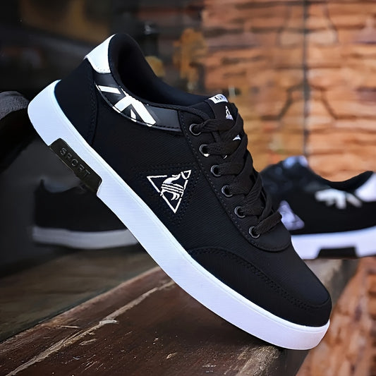 Men's Canvas Skate Shoes - Comfortable, Breathable & Non-Slip for Outdoor Activities | Classic Style with Striped/Solid Patterns