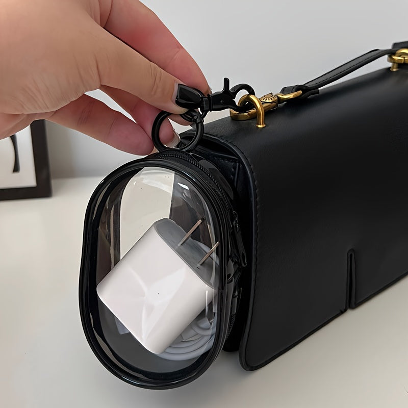 Compact Clear PVC Organizer Bag - շարժական պահեստ հեռախոսի լիցքավորիչների, ականջակալների, մալուխների և աքսեսուարների համար, դիմացկուն և անջրանցիկ