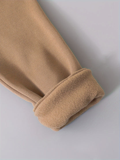 Casual Long Sleeve Hoodie & Joggers Warm Set, LOS ANGELES Letter Embossed Design, 2-piece Boys Co Ord Set For Winter Fall Daily And Outdoor Wear