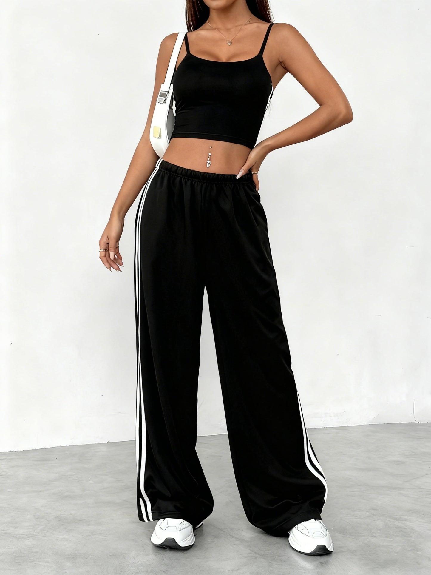 Women’s Casual Sporty Camisole & Wide-Leg Pants Set