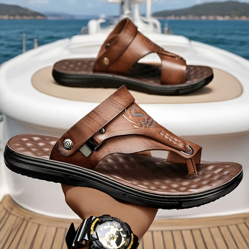Men's Lightweight PU Beach Shoes Casual Outdoor Sandals