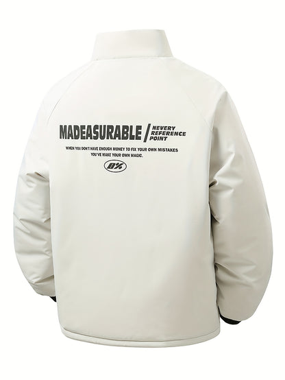 Men'S Heavy-Duty Thermal Jacket - Double-Sided Winter Coat with Full-Zip Closure, Soft Non-Stretch Fabric, Stand Collar - Cold Weather Outerwear for Office, Commuting, Thick, Outdoor - Easy-care Polyester Jacket, Winter Jacke