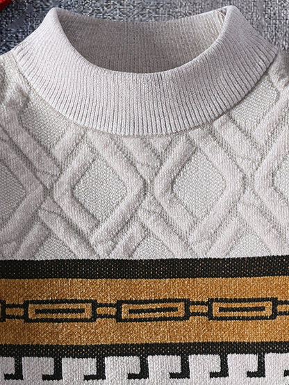 2025 թվականի աշնանային և ձմեռային նոր տղամարդկանց սվիտեր կորեական ոճով՝ ազատ կլոր վզով, տաք գործվածքով և նորաձև ոճով