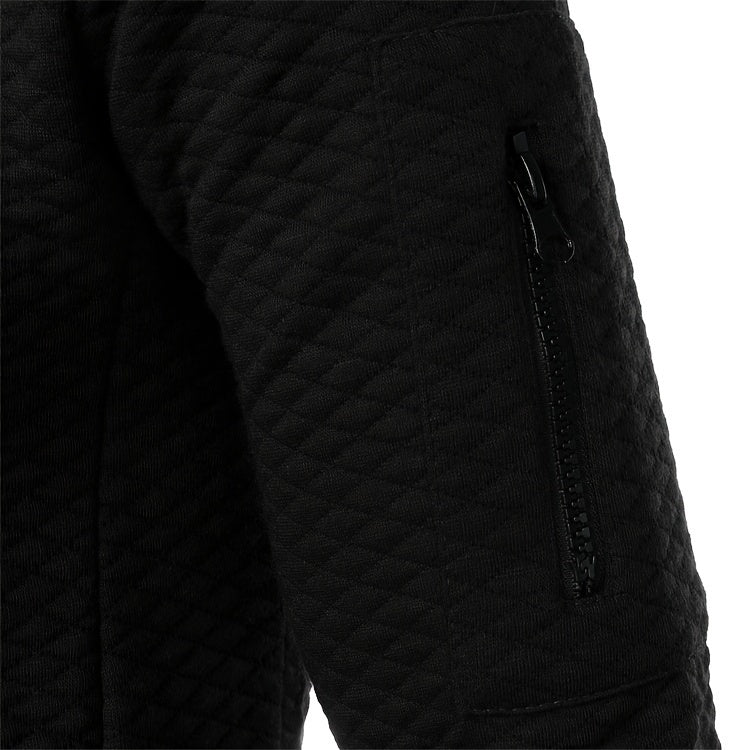 Men's Casual Full Zip Bomber Jacket, Warm Comfy Blouson Jacket For Autumn And Winter Outdoor Activity