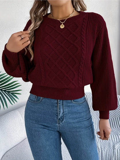 Կանացի էլեգանտ կլոր վզնոցով սվիտեր - փափուկ երկար թևքերով սվիտեր, նրբագեղ գրասենյակից մինչև երեկույթի հագուստ, հարմարավետ աշնանային ձմեռային սվիտեր առօրյա և պաշտոնական միջոցառումների համար