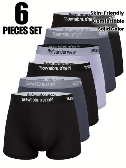Men's Plus-Size Boxer Briefs 6-Pack - Soft, Breathable Comfort