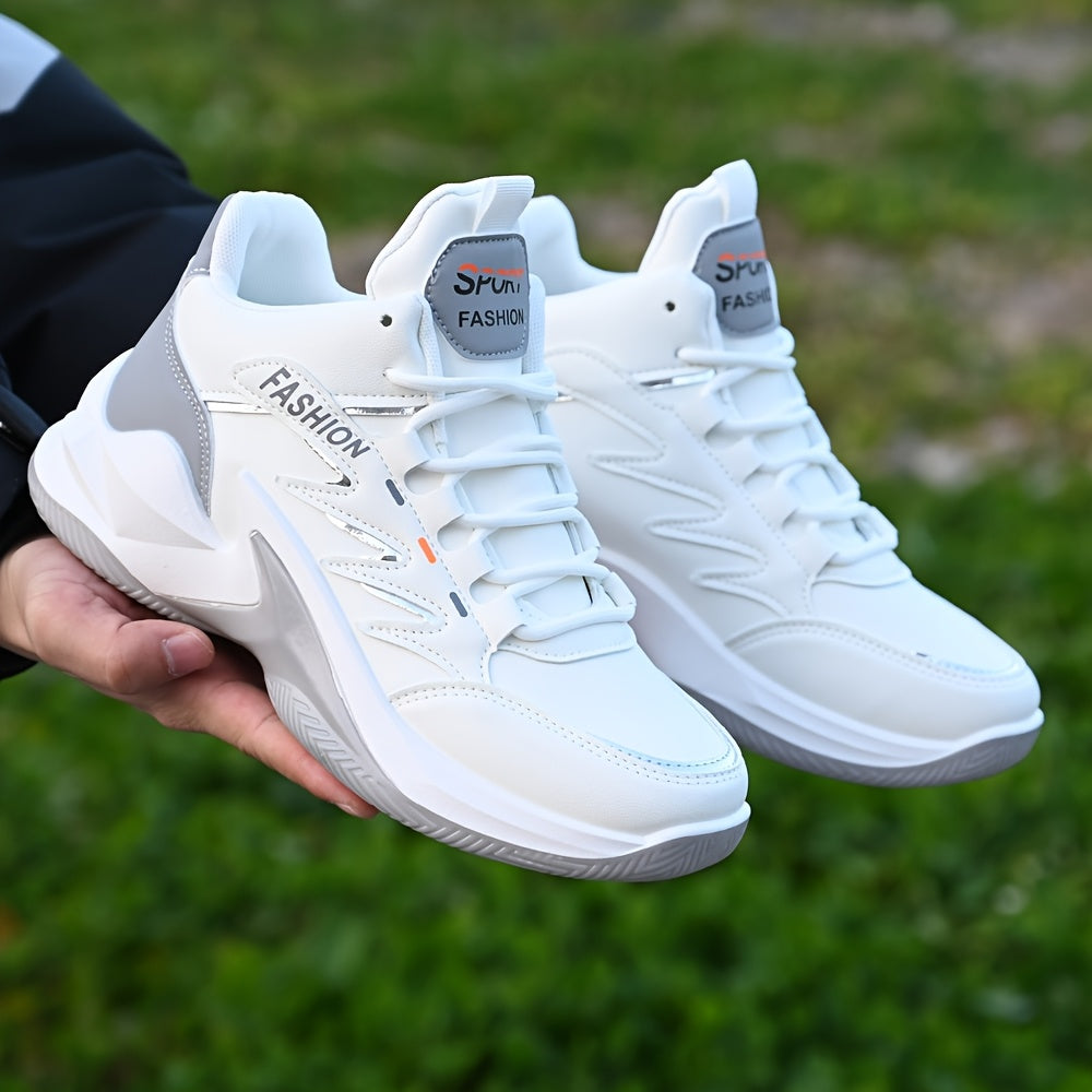 Men's White High-Top Lightweight Outdoor Sports Shoes
