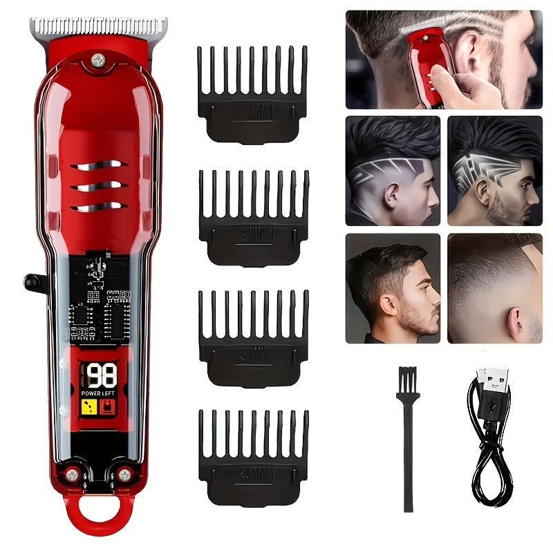 FEIYBA Professional Hair Clipper for Men and Women | Rechargeable Barber Grade Trimmer with Multiple Limit Combs, Ideal for Salon, Travel, Shaving, Haircutting, Trimming Body Hair, Oil Head Electric Thruster, Digital Display,