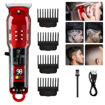 FEIYBA Professional Hair Clipper for Men and Women | Rechargeable Barber Grade Trimmer with Multiple Limit Combs, Ideal for Salon, Travel, Shaving, Haircutting, Trimming Body Hair, Oil Head Electric Thruster, Digital Display,