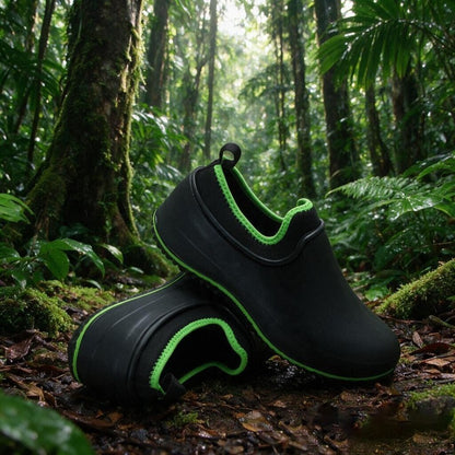 Men's Lightweight PU Rain Boots Slip-On Outdoor Shoes