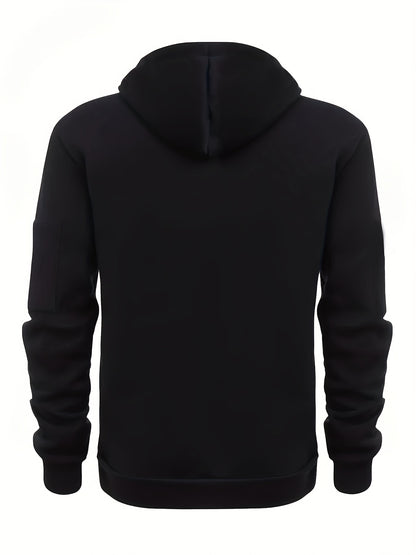 Men's Casual Hoodie with Zipper, Soft And Breathable Polyester Fabric, Machine Washable, Autumn/Winter Fashion