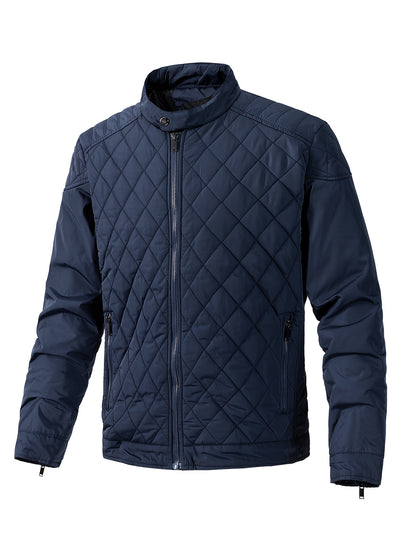 Men's Lightweight Padded Jacket with Stand Collar - Slim Fit