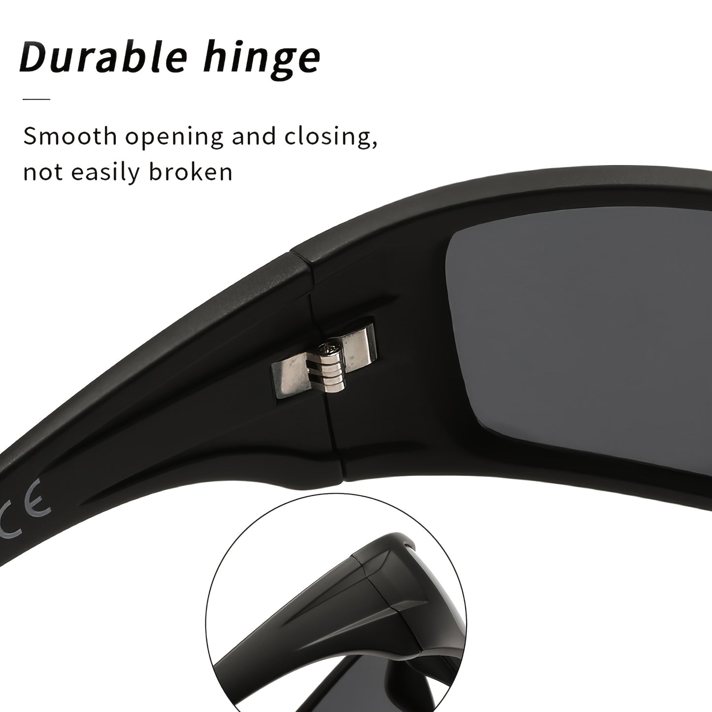 Polarized Sports Sunglasses with Black Full Rim Frame for Men & Women