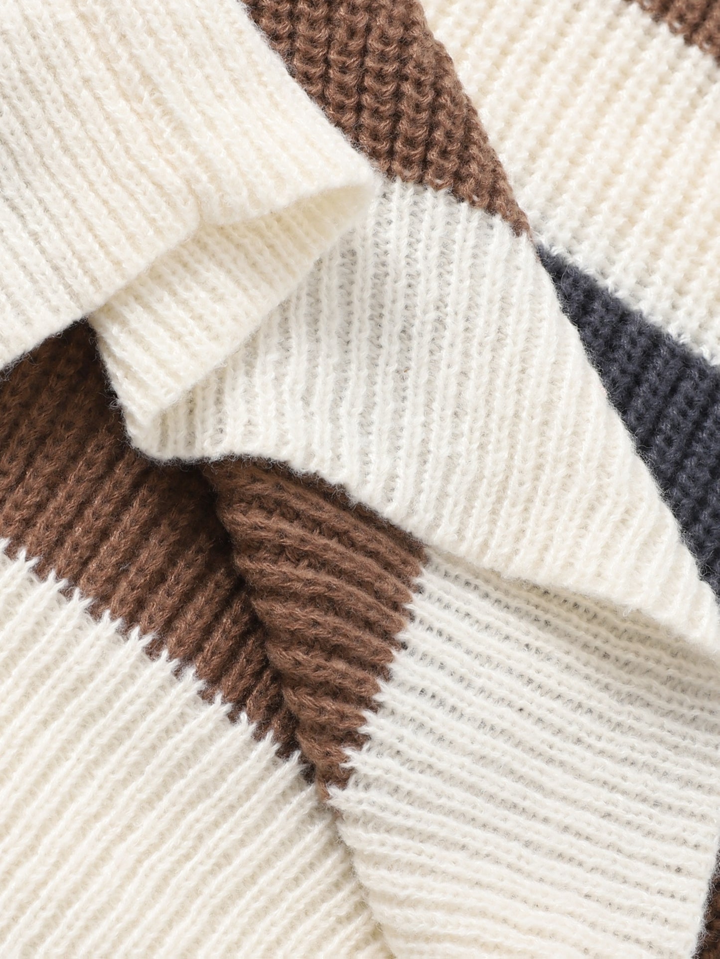 JNBLDA Շիկ գծավոր տրիկոտաժե սվիտեր, տղամարդու առօրյա տաք, ձգվող, կլոր վզնոցով սվիտեր աշնանային ձմռանը