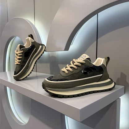 Men's Slip-Resistant Solid Color Sneakers - Low-Top Lace-Up Shoes Suitable for Casual, & Daily Wear - Comfortable Cushioned Sole, PVC Outsole, Year-Round Versatile Sneakers - ayq