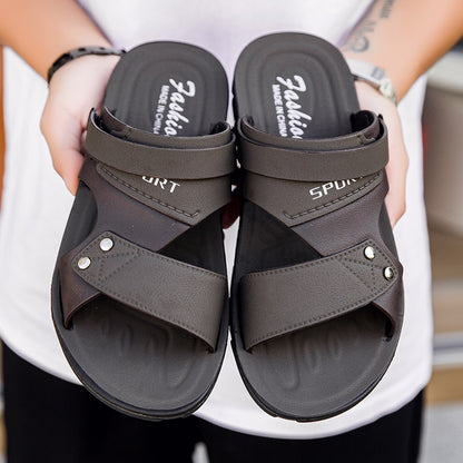 Men's Sporty Slip-On Sandals with Durable Rubber Sole