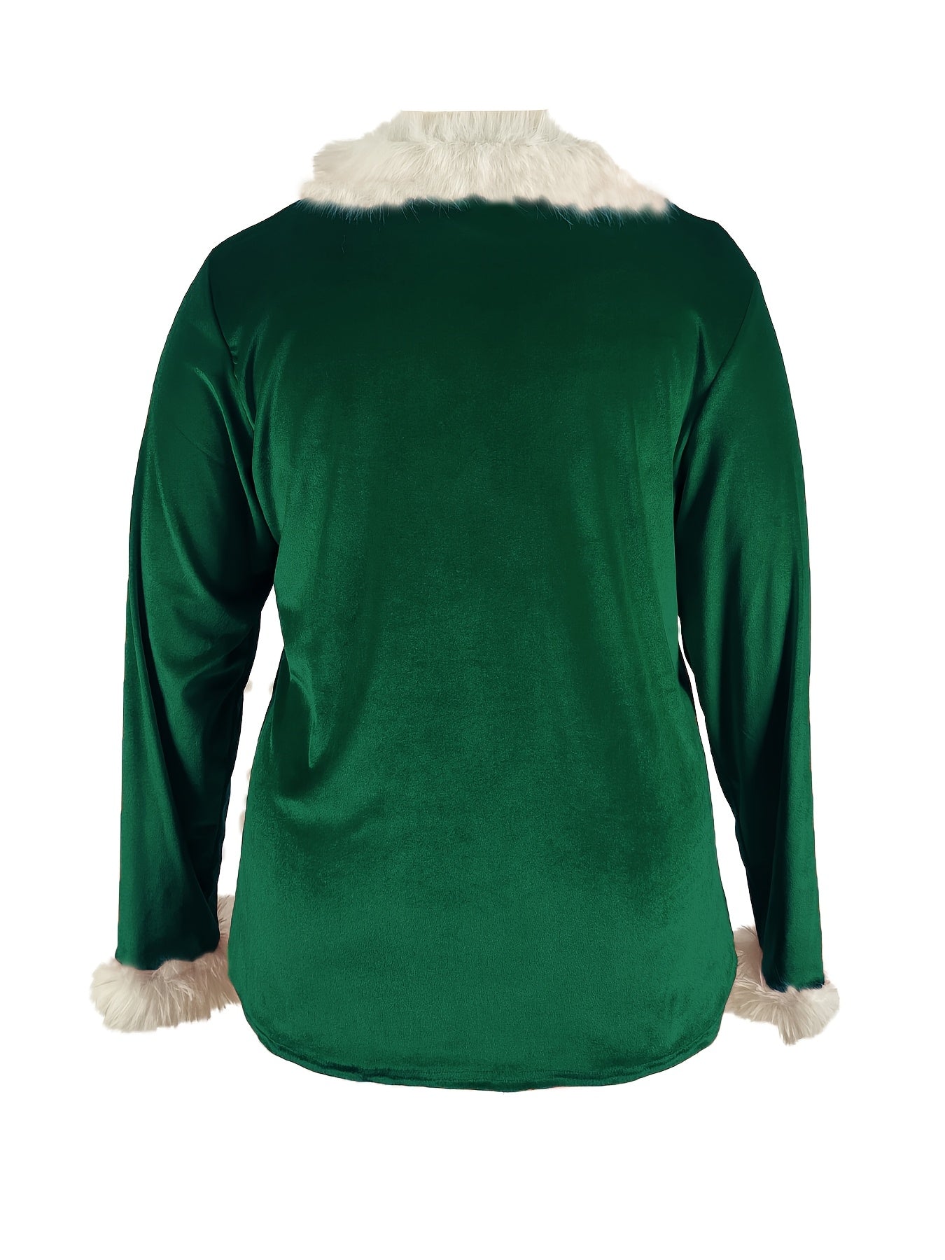 Plus Size - Plus Size - Plus Size, Women'S Elegant Plus Size Christmas Sweater - Long Sleeve Round Neck Winter Warmth with Collar Trim, Stretchy Fabric for Holiday Parties & Casual Attire, Red & Contrast Collar, Ladies Christ