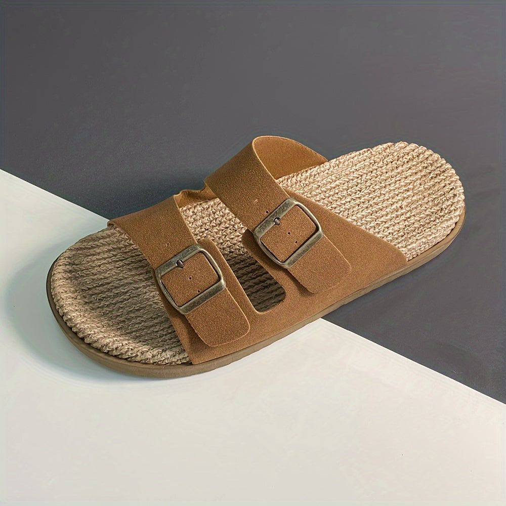 Men's Casual Outdoor Slip-On Sandals with Double Buckle