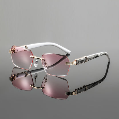 Men's Lightweight Metal Rimless Square Eyeglass Frames