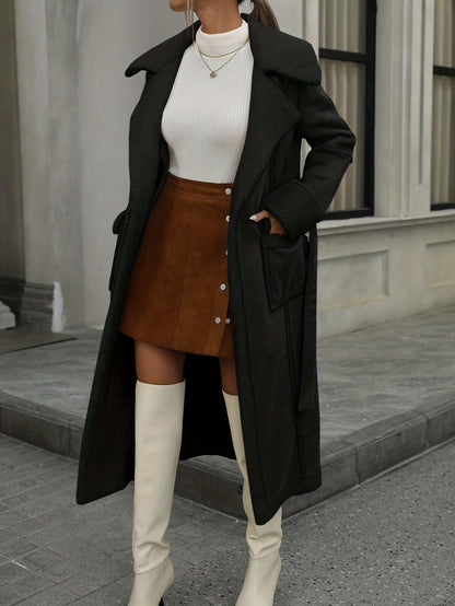 Women's Winter Coat - Elegant Long Formal & Casual Outerwear, Non-Stretchy Structure for Cold Weather, Everyday & Special Occasions, Winter Jacket, Cold Weather Apparel, Layered Design, Plush Lining, Structured Silhouette