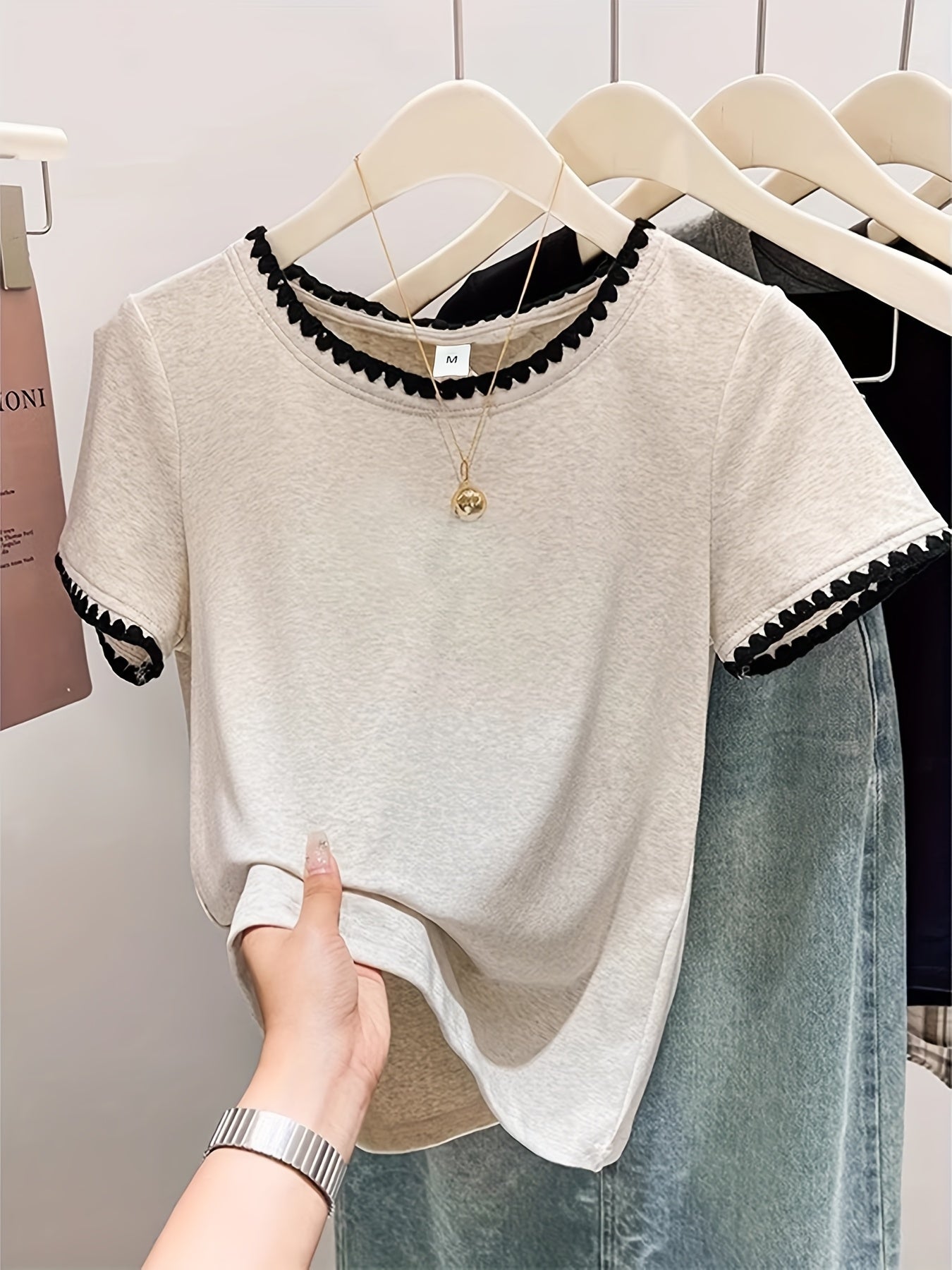 Women's Summer Cotton Crew Neck Short Sleeve T-Shirt