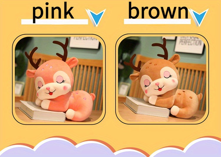 2 եղջերուի տեսքով փափուկ խաղալիքների հավաքածու | Սիրուն կենդանիների դիզայն, հիանալի է Սուրբ Ծննդյան, Հելոուինի, Վալենտինի օրվա, Շնորհակալության օրվա և ծննդյան օրերի համար նվեր մատուցելու համար