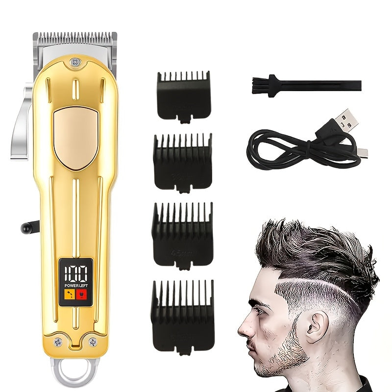 Պրոֆեսիոնալ լիցքավորվող էլեկտրական մազ կտրող մեքենա | 4 տարբեր երկարության կարգավորումներ, ցածր աղմուկ, USB արագ լիցքավորում, ունիսեքս, դյուրակիր վարսահարդարման հավաքածու | Իդեալական նվեր տղամարդկանց համար Հայրերի օրվա և Սուրբ Ծննդյան տոների համար